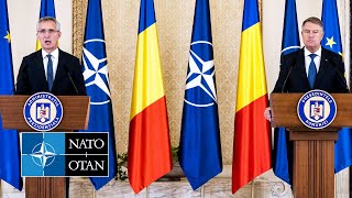 NATO Secretary General with the President of Romania 🇷🇴 Klaus Iohannis 28 NOV 2022 [upl. by Rondi]