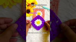 Day 15 Daisy Square crochetrainbowsandbutterflies crochet hobby diycrochet [upl. by Idnahc]