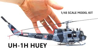 Painting Italeri UH1H HUEY 148 Scale Helicopter Model Build  Easy Realistic Weathering Techniques [upl. by Hnib573]