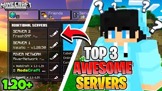 Top 3 Server Public SERVER For Minecraft PE  120 cracked version 🔥 [upl. by Arraeic532]