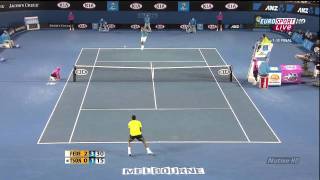 Federer vs Tsonga Australian Open 2010 highlights 22 HD [upl. by Llennyl]