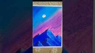 Easy Mountain Drawing art oilpastel drawing mountain landscape trendingshorts [upl. by Lareena726]