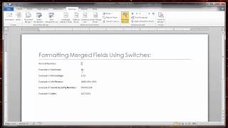 Formatting Merged Fields Using Switches [upl. by Valentina]