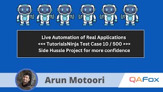 Live Automation of Real Projects using Selenium Java  Part 10 TCRF010 [upl. by Khalil]