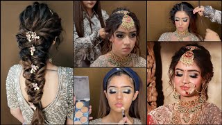 LATEST BRIDAL MAKEUP amp HAIRSTYLE TUTORIAL  STEP BY STEP  ADVANCE MAKEP  ADVANCE HAIRSTYLE [upl. by Aicert]