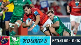 Munster v Connacht  Instant Highlights  Round 8  URC 202223 [upl. by Pitt943]