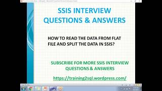 SSIS INTERVIEW QUESTIONS HOW TO READ DATA FROM FLAT FILE AND SPLIT SSIS  CONDITIONAL SPLIT IN SSIS [upl. by Yzeerb]