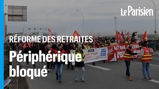 Paris  la CGT bloque le périphérique avec quelques dizaines de manifestants [upl. by Aitnyc964]