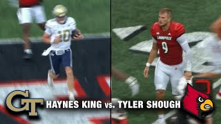 Louisvilles Tyler Shough vs Georgia Techs Haynes King [upl. by Kenleigh]