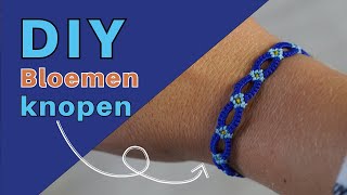 Bloem Armband met Macramé Draad Knopen [upl. by Gneh]