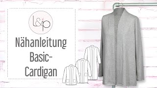 Nähanleitung lillesol BasicCardigan  ein Cardigan mit umlaufender Blende nähen [upl. by Inait723]