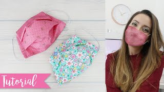 Mascherine con pieghe e Tasca per filtro FACILI  DIY face mask [upl. by Marcy]