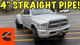 2015 RAM 3500 67L CUMMINS Diesel w 4 INCH STRAIGHT PIPES [upl. by Gnak]