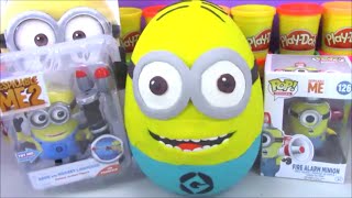 Giant Minion Surprise Egg Play Doh Despicable Me Funko [upl. by Ellehsat]