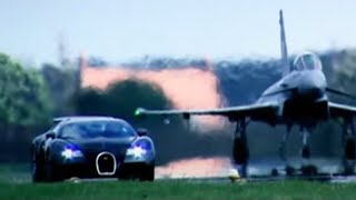 Bugatti Veyron vs Euro Fighter Typhoon HQ  Drag Race  Top Gear [upl. by Nnylekoorb]