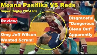 Review Moana Pasifika Vs Disgraceful Reds Super Rugby 2024 Reaction Analysis Recap Red Cards [upl. by Marela968]