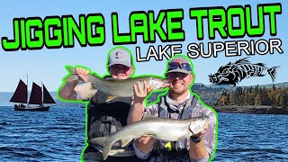 Jigging Lake Trout on Lake Superior [upl. by Jolee114]