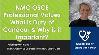 NMC OSCE Professional Values What is Duty of Candour and Why is it important [upl. by Karmen]