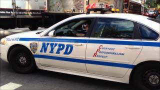 NYPD POLICE UNIT STUCK IN TRAFFIC THEN USES RUMBLER TO GET BY IN HELLS KITCHEN AREA OF MANHATTAN [upl. by Gewirtz517]