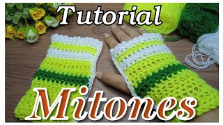 🤩 Tutorial Fácil para Tejer Crochet 😍 Mitones Tejidos a Crochet ‼️ Tejiendo con Hilda Rosa 🔔 [upl. by Lletnahc]