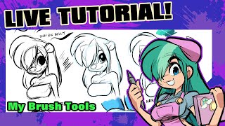 Live Tutorial  My Clip Studio Brushes [upl. by Imre]