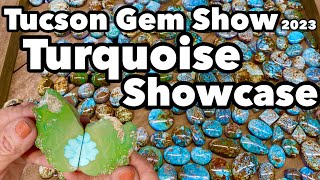 Turquoise Showcase pt1 Red Mountain Turquoise SunWest Silveramp Dan The Cab Man Tucson Gem Show 2023 [upl. by Enelam326]