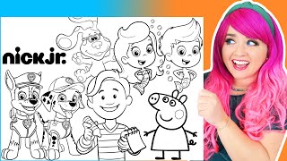 Coloring Paw Patrol Peppa Pig Bubble Guppies amp Blues Clues Coloring Pages  Markers amp Crayons [upl. by Notle]