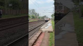 16159 Chennai Egmore Mangaluru Express races past Trikaripur station indianrailwayshighspeedtrain [upl. by Seidnac]