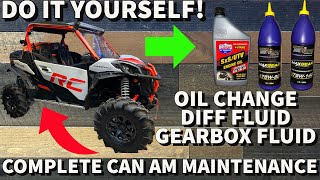 HOW TO CAN AM MAVERICK SPORT XRC 1000R MAINTENANCE DIFF amp GEARBOX FLUID amp ENGINE OIL CHANGE [upl. by Enniotna]