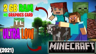 how to play minecraft on 2gb ram no graphics card pc  low end pc 2021 [upl. by Konstance]