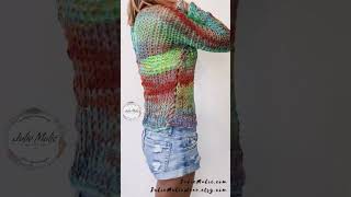 Sheer summer sweater and knitting pattern 🌴 knittingcharts handknitting beach knittingdesigns [upl. by Walli]