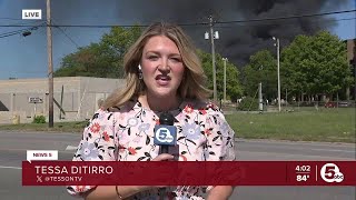 Akron chemical plant fire forces evacuations [upl. by Ittak]