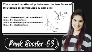 Topicity of Carbonyl Faces Enantiotopic face Diastereotopic Homotopic Stereochemistry NET GATE [upl. by Schuster]