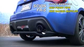 SCION FRS HKS HiPower Single Racing Version EXHAUST SOUND [upl. by Negeam]