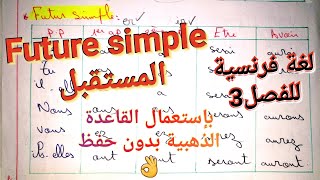 Conjugaison le futur simpleتصريف الأفعال في المستقبل في اللغة الفرنسية بسهولة و بدون حفظ [upl. by Nitsug990]