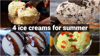 4 homemade ice cream recipes for summer  fruit ice cream recipe  creamy ice cream recipes [upl. by Almallah]