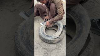 Tyre Cutting Handmade Techniques Process [upl. by Levitus]