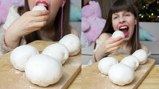 ASMR GIANT PEACH MOCHI Chewy Sticky Mouth Sounds NO TALKING [upl. by Profant]