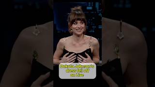 Dakota Johnsons Dress Fell Off in Wardrobe Malfunction on Jimmy Kimmel Live celebritynews [upl. by Princess]