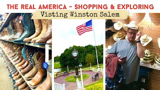 SHOPPING IN USA  Boot Barn  Visiting Winston Salem Old Town  Breakfast in First Watch  Day 12 [upl. by Nodnar]