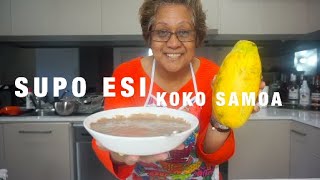 COOK amp EAT WITH FAYE  SUPO KOKO ESI  PAWPAW DESSERT WITH TAPIOGA AND SAMOA COCOA Polytube [upl. by Aisan]