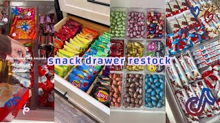 Snack drawer restock  organizing and restocking ASMR  Tiktok compilation 🍬🍭🍫 [upl. by Caria]