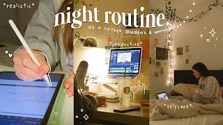 realistic but cozy night routine as a college student  studying reading crocheting [upl. by Ailbert]