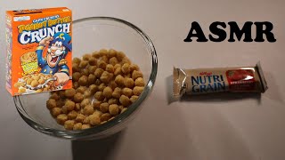 CAPN CRUNCHS PEANUT BUTTER CRUNCH amp NUTRIGRAIN BAR STRAWBERRY ASMR MUKBANG [upl. by Petula]