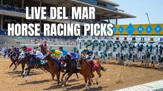 Live Del Mar Horse Racing Picks [upl. by Delamare46]