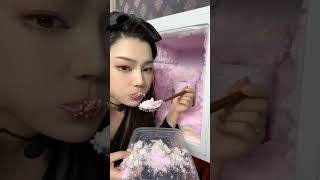 Asmr Freezer Frost Ice Eating sungirl iceeating loveiceasmr iceasmr freezerfrost softice [upl. by Atinev700]