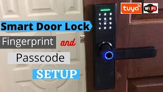 Tuya Smart Door Lock Fingerprint and Passcode Setup [upl. by Annaek]