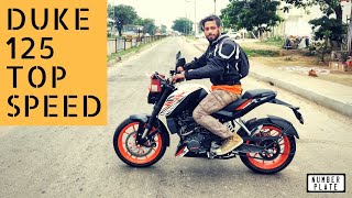 KTM DUKE 125 TOP SPEED CHECK [upl. by Esereht]