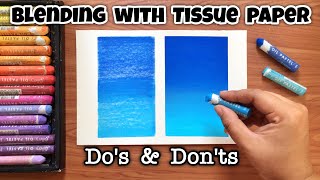 How to blend oil pastels with Tissue paper  Mungyo Oil Pastel blending techniques for beginners [upl. by Kerril]