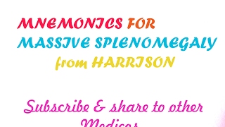 Diseases with Massive Splenomegaly Mnemonic from HARRISONSMnemonic for NEETPGUSMLE step 1 [upl. by Brodeur]